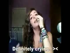 Pretty scat teen cries on live after shitting